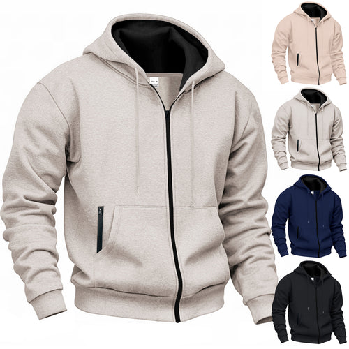 Herren Sweatjacke mit hohem Stehkragen und praktischen Reißverschlusstaschen EB