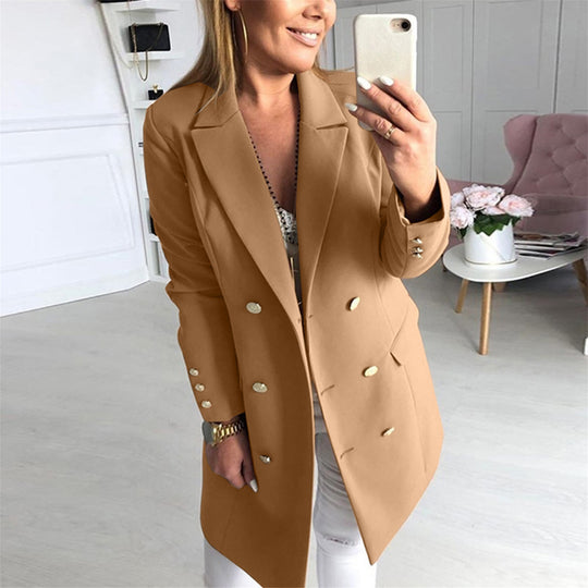Damen eleganter Blazer mit doppelter Knopfleiste und modernem Schnitt EB