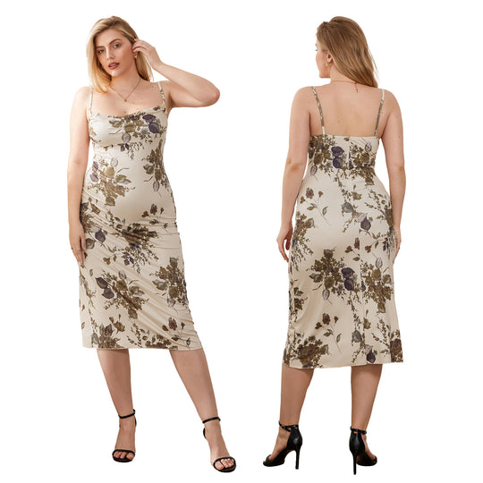 Damen Maxikleid mit elegantem floralem Design EB