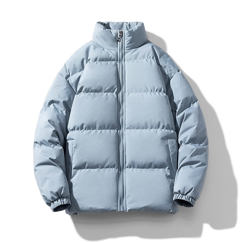 Herren voluminöse Isolationsjacke mit matter Microfaser‑Außenhülle und hohem Stehkragen EB