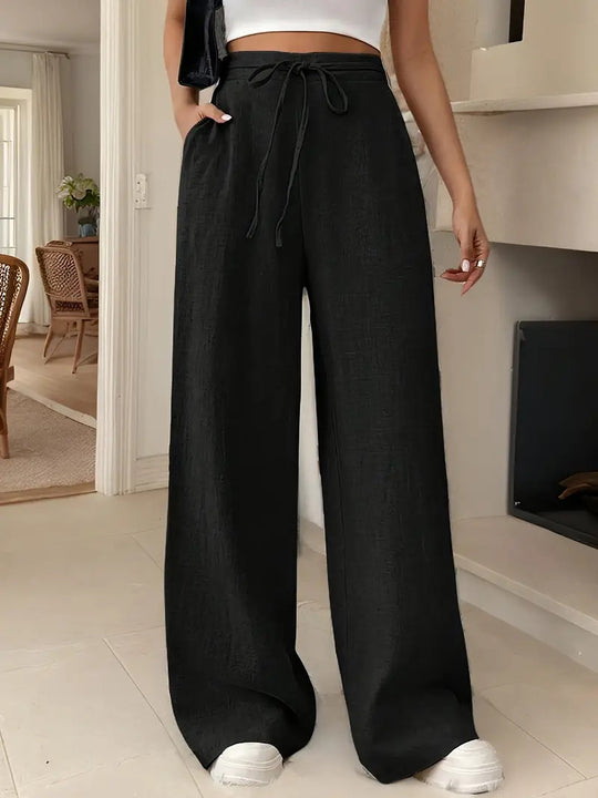 Damen Weite Freizeithose mit Kordelzug EB