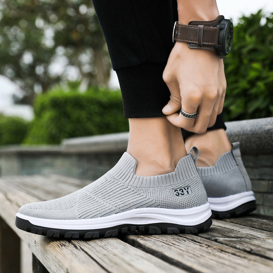Damen Komfortable Slip-On Laufschuhe mit atmungsaktivem Mesh-Obermaterial EB