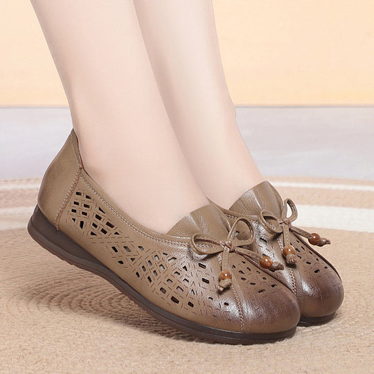 Damen Atmungsaktive und elegante Ballerinas mit modischem Lochmuster EB