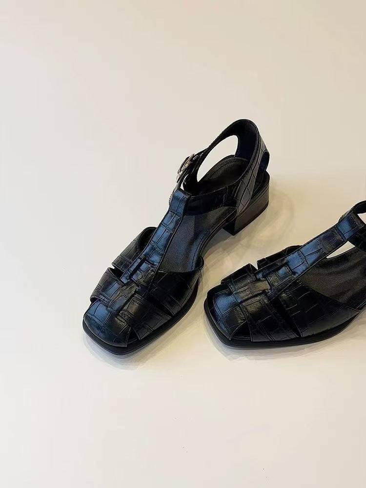 Damen elegante Sandalen mit Blockabsatz EB