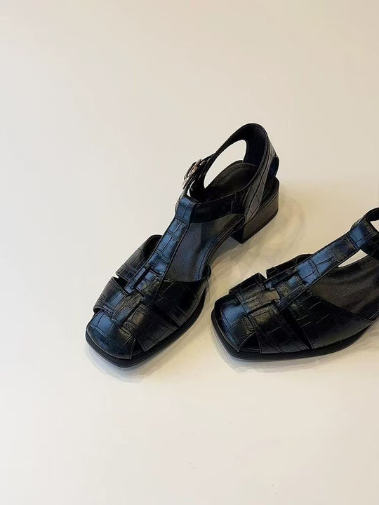 Damen elegante Sandalen mit Blockabsatz EB