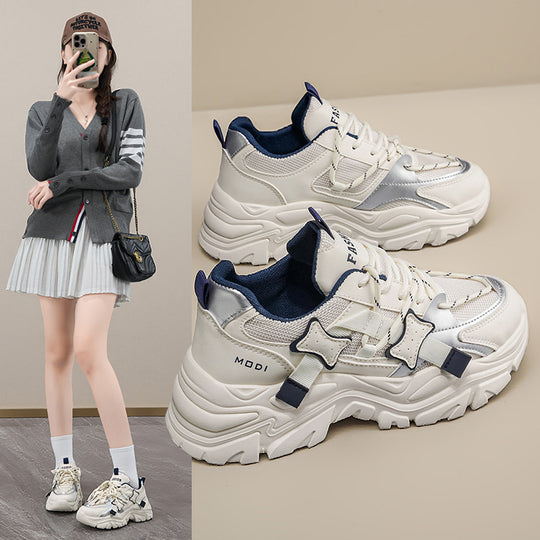 Damen Sportliche Chunky Sneakers mit modischem Design und stabiler Sohle EB