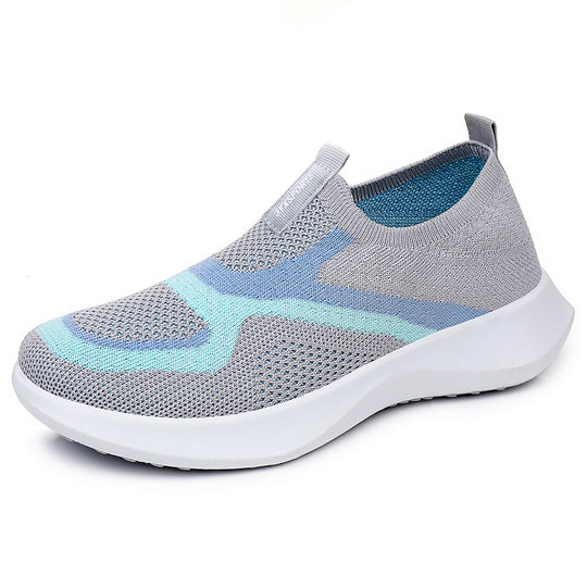 Damen Slip-On Sportschuhe mit atmungsaktivem Obermaterial und dämpfender Sohle EB