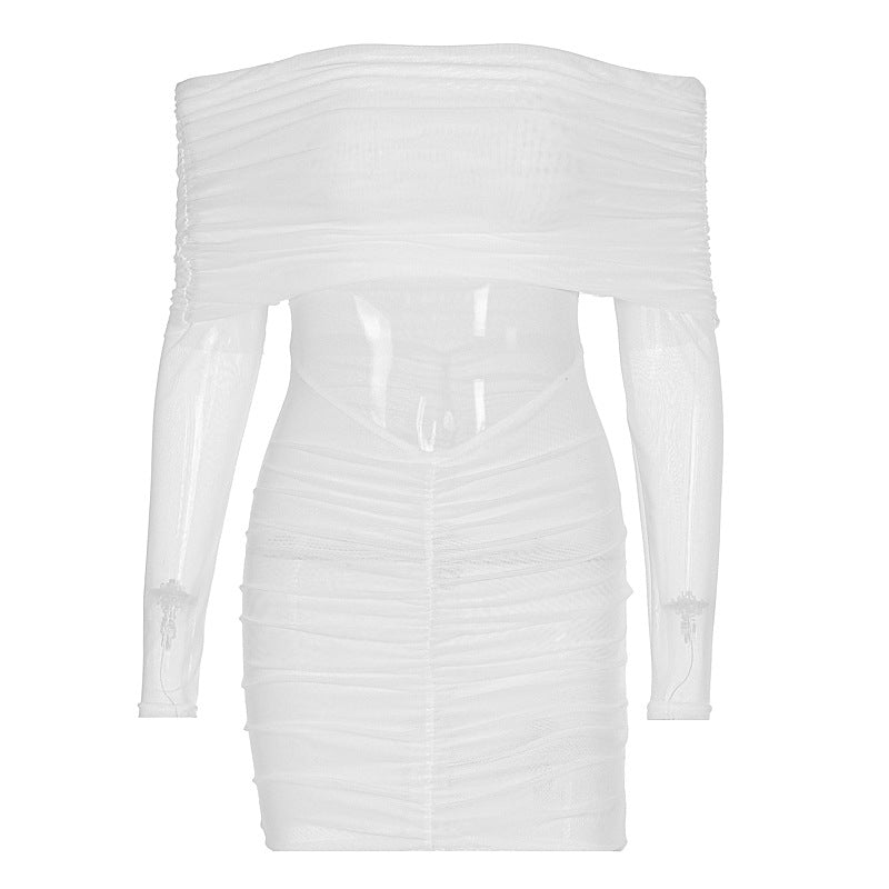 Damen figurbetontes Kleid mit verspieltem Rüschendetail EB