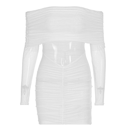 Damen figurbetontes Kleid mit verspieltem Rüschendetail EB
