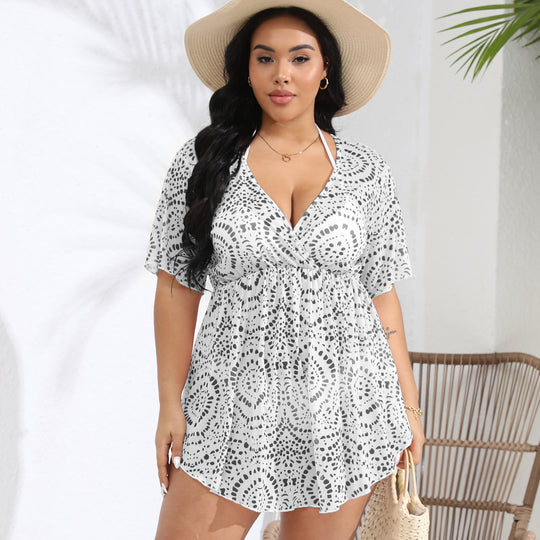 Damen Strandkleid mit stilvollem Wickeldesign EB
