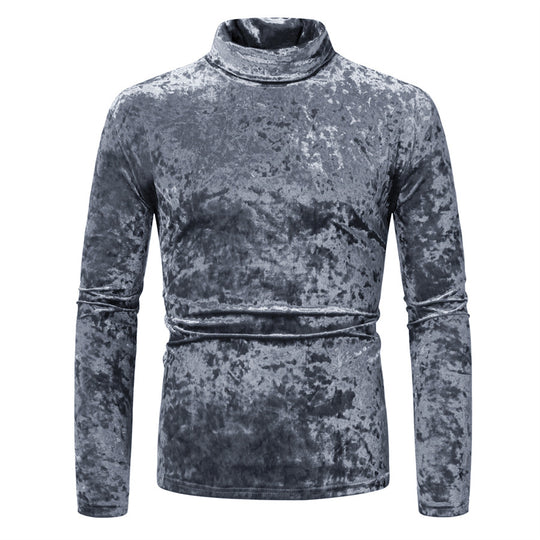 Herren Samt-Rollkragenpullover mit elegantem Design EB