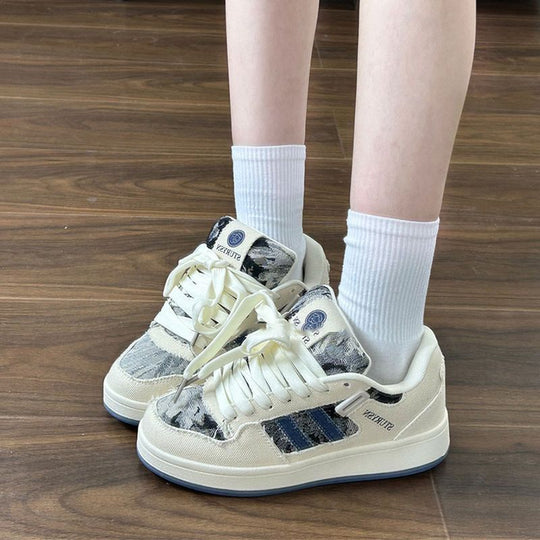 Damen Sneakers im lässigen Denim-Look mit geflochtenem Design EB