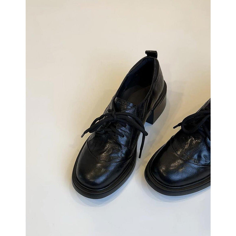 Damen Klassische Schnürschuhe mit komfortablem Blockabsatz EB