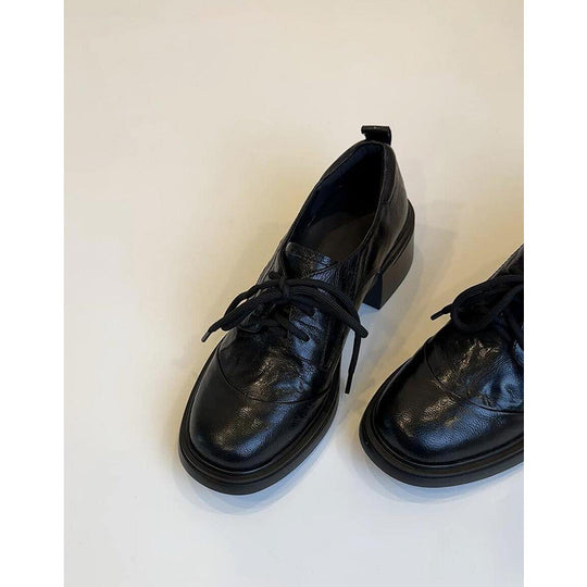 Damen Klassische Schnürschuhe mit komfortablem Blockabsatz EB