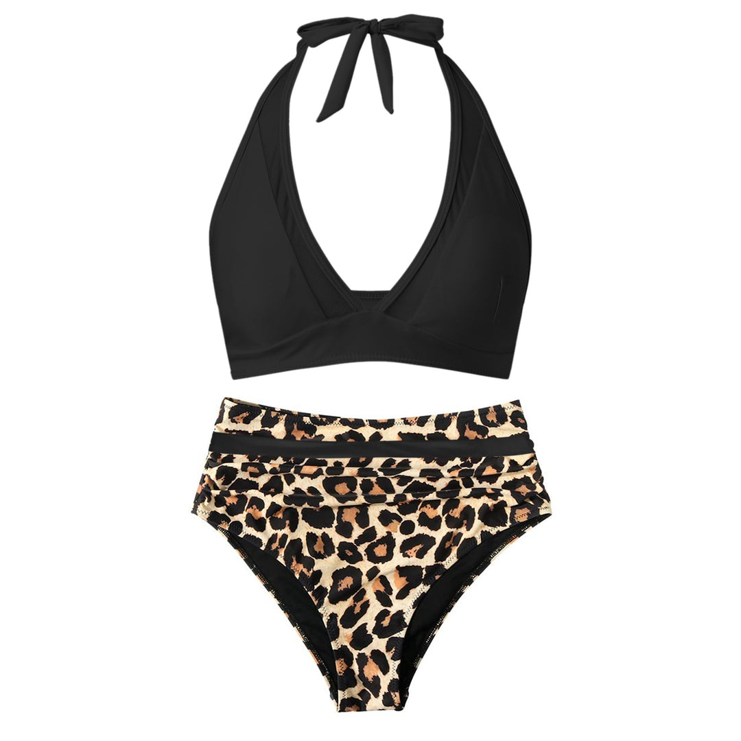 Damen Hochtailliertes Bademoden-Set mit stylischem Haltertop EB