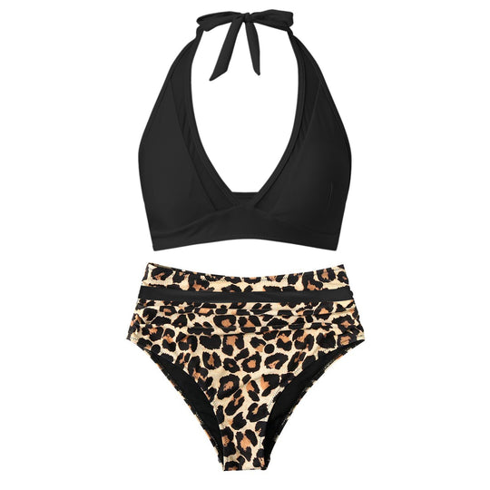 Damen Hochtailliertes Bademoden-Set mit stylischem Haltertop EB