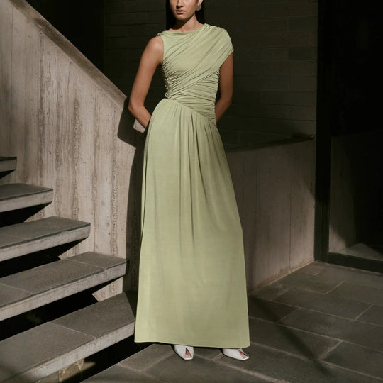 Damen Elegantes Abendkleid mit asymmetrischen Rüschendetails EB