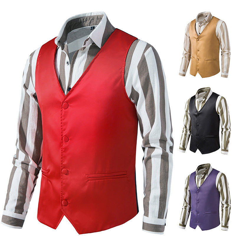 Herren elegante Anzugsweste mit modernem Schnitt und praktischen Taschen EB