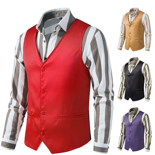 Herren elegante Anzugsweste mit modernem Schnitt und praktischen Taschen EB