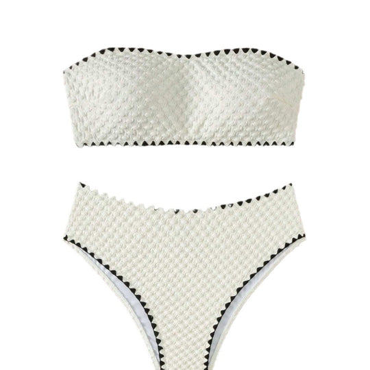 Damen Bandeau-Bikini mit strukturierter Oberfläche EB