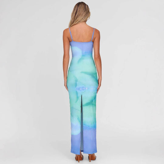 Damen Maxikleid im eleganten Fluid-Design mit feinen Spaghettiträgern EB