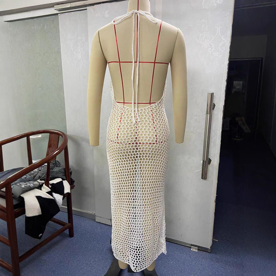 Damen Netzkleid im stylischen figurbetonten Design EB