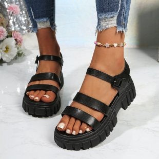 Damen Komfortable Riemensandalen mit robustem Profil EB
