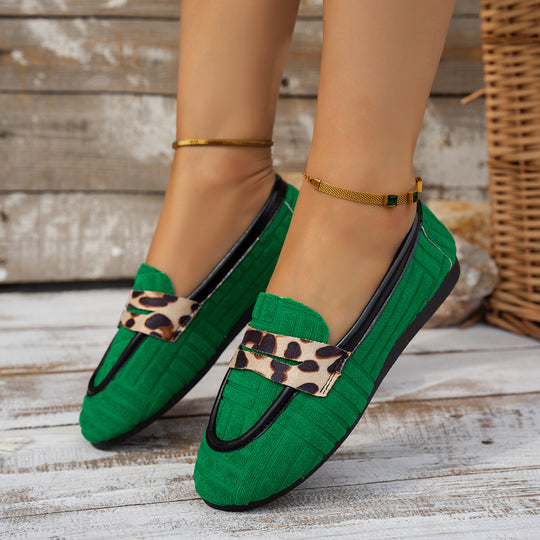 Damen Komfortable Loafers mit modernem Leopardenband EB
