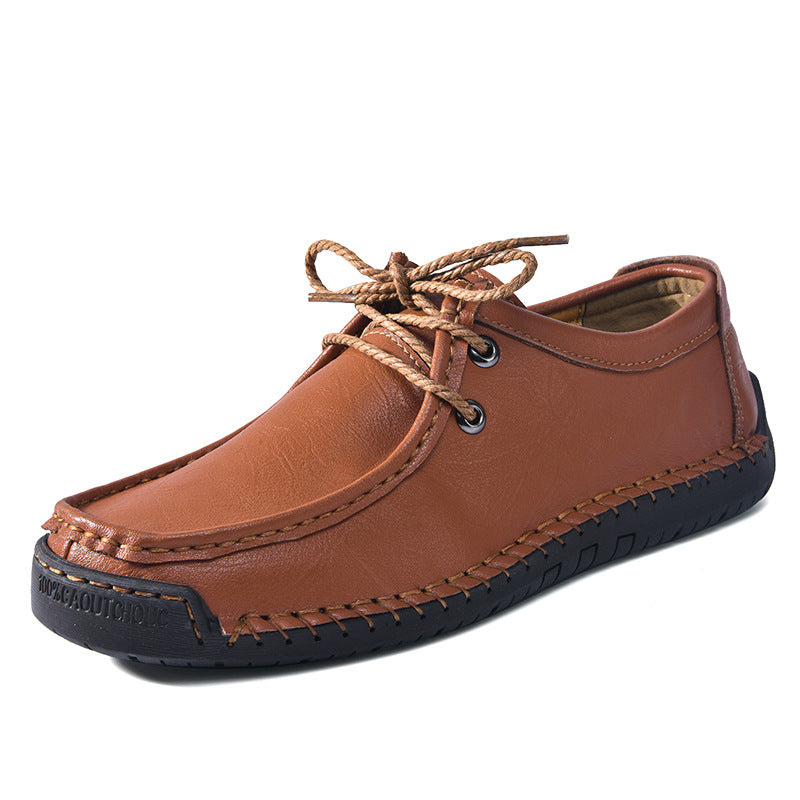 Herren Schnürschuhe im Mokassin-Stil mit rutschfester Sohle und handgenähter Verarbeitung EB