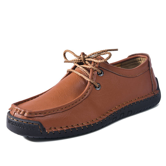 Herren Schnürschuhe im Mokassin-Stil mit rutschfester Sohle und handgenähter Verarbeitung EB
