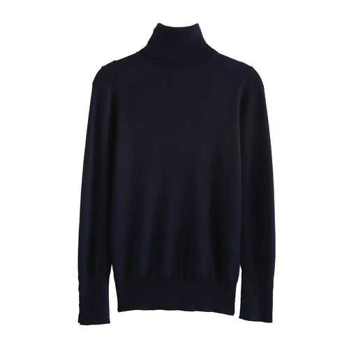 Damen Rollkragenpullover mit eleganten Knopfdetails EB