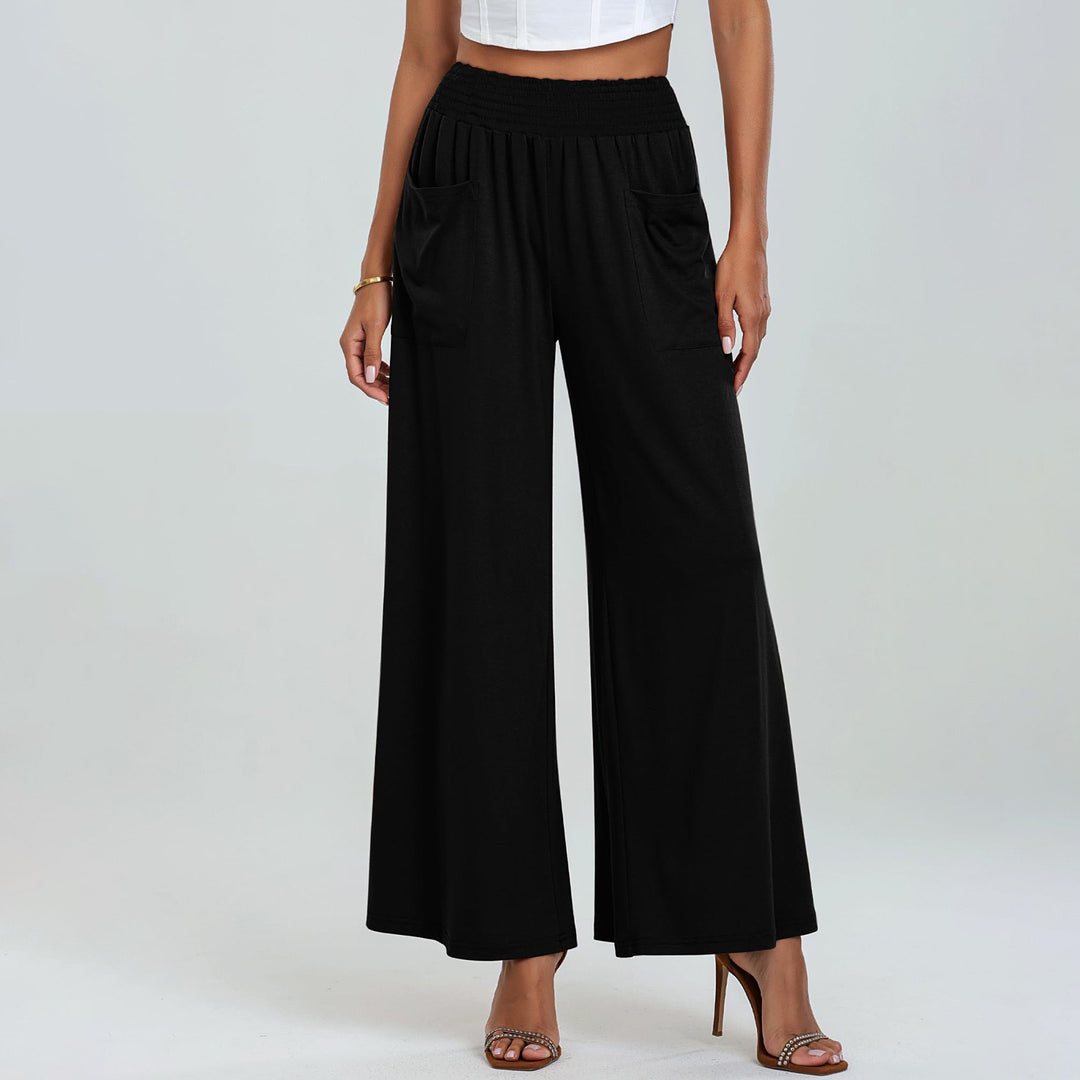 Damen Bequeme weit geschnittene Freizeithose mit elastischem Bund und praktischen Seitentaschen EB