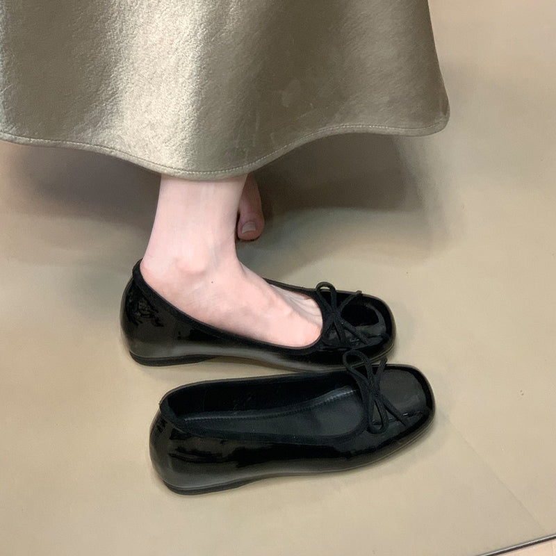 Damen Ballerinas mit dekorativer Schleifenverzierung und bequemer Sohle EB