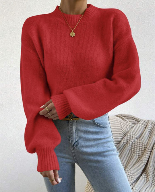 Damen Oversize Feinstrickpullover mit angedeutetem Mohair‑Effekt und verlängerten Rippbündchen EB