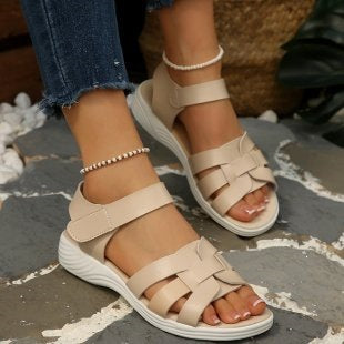 Damen Sommerliche Riemensandalen mit elegantem Flecht-Design EB