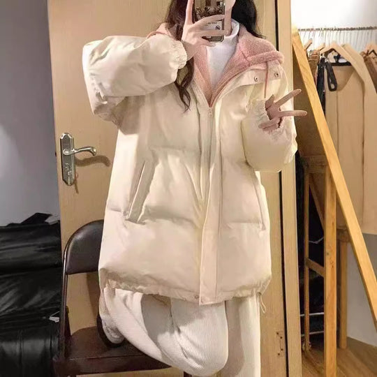 Damen gesteppte Winterjacke mit wärmendem Fleece-Innenfutter und praktischem Kapuzenkragen EB