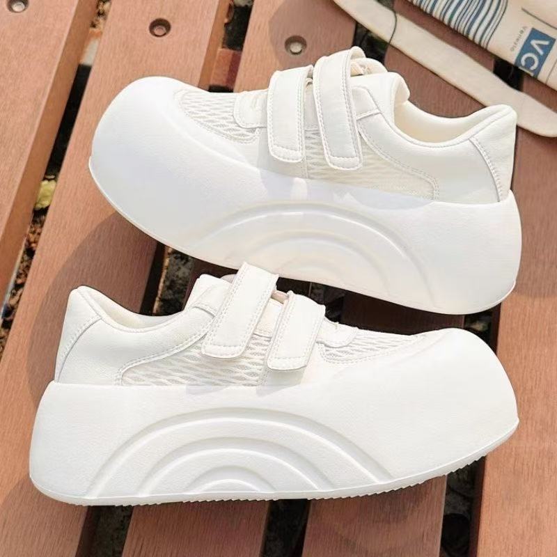 Damen Schnürsenkel Sneakers mit erhöhtem Plateau und atmungsaktiven Mesh-Einsätzen EB