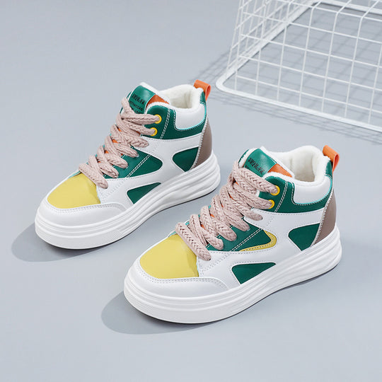 Damen modische High-Top Sneakers mit trendigen Farbakzenten EB