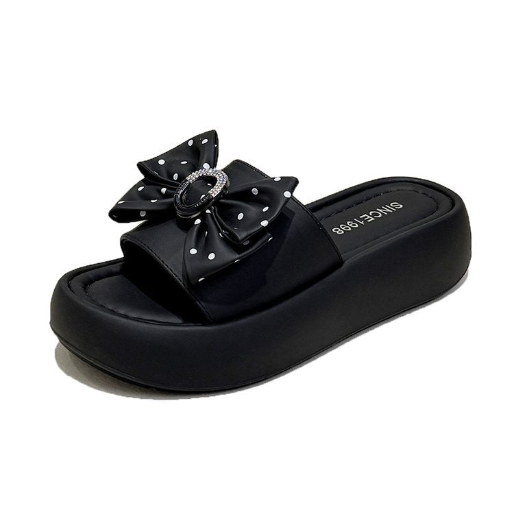 Damen elegante Plateau-Sandalen mit Schleifenverzierung EB