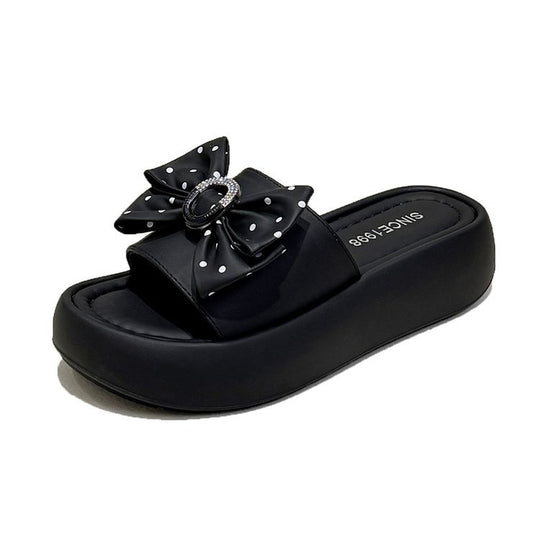 Damen elegante Plateau-Sandalen mit Schleifenverzierung EB