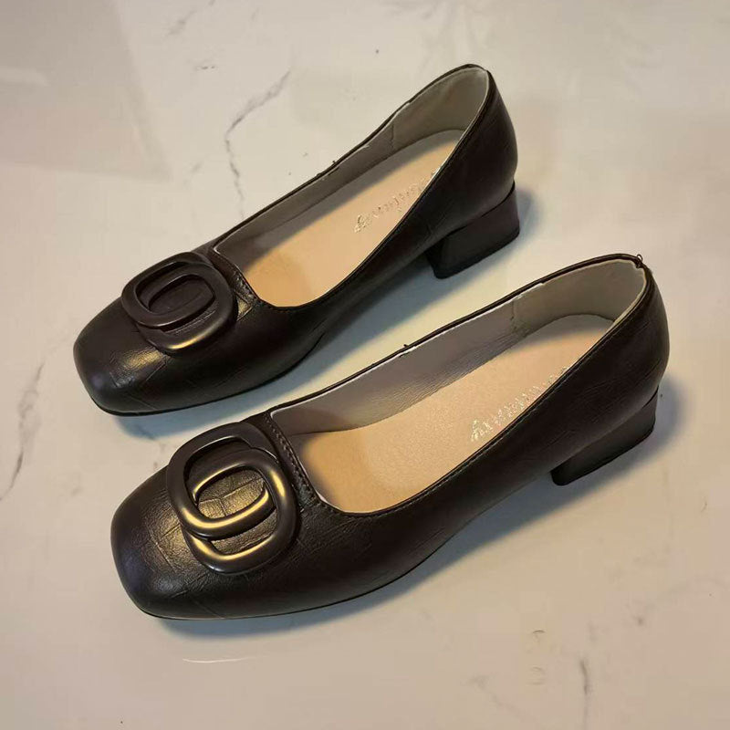 Damen elegante Pumps mit dekorativer Schnalle EB