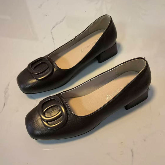 Damen elegante Pumps mit dekorativer Schnalle EB