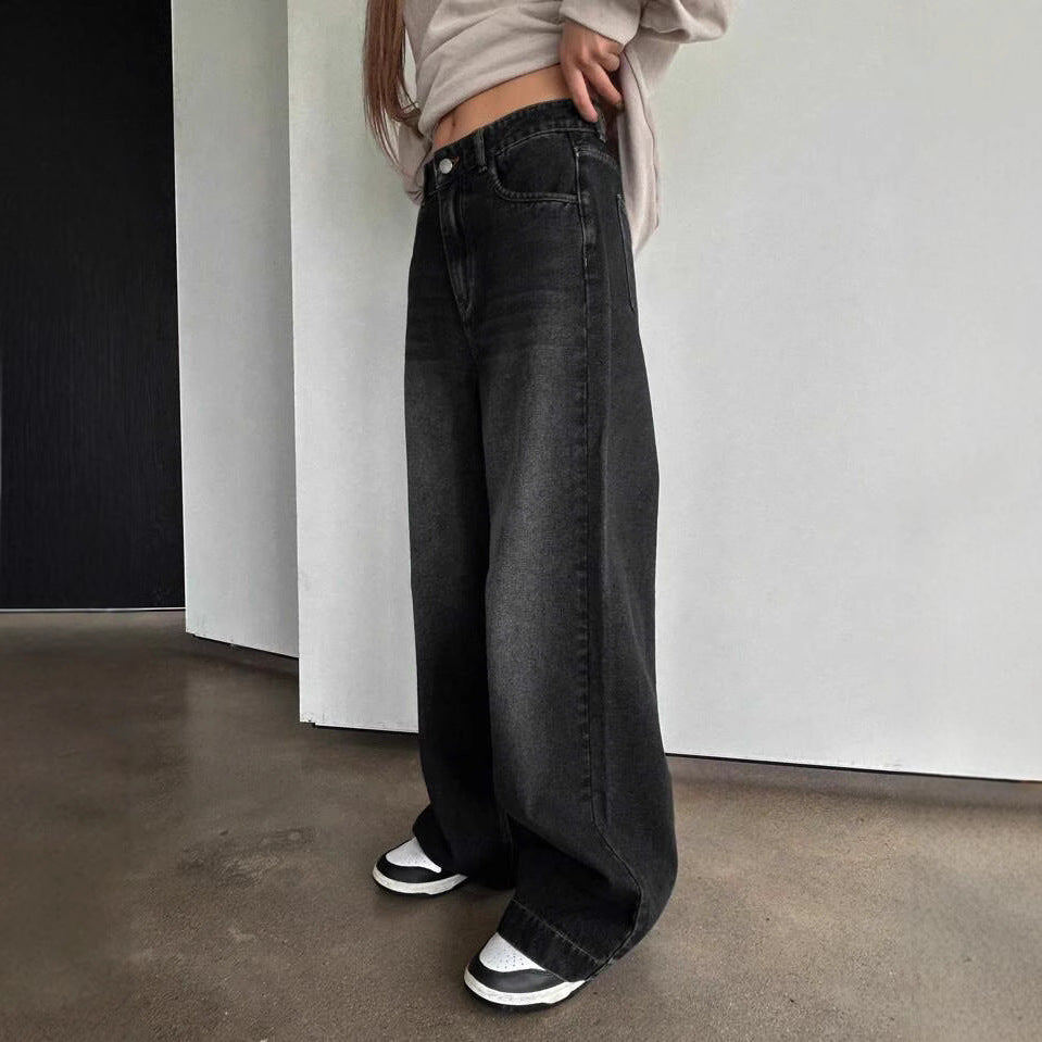 Damen Weite Jeanshose im modernem Schnitt mit elegantem Design EB