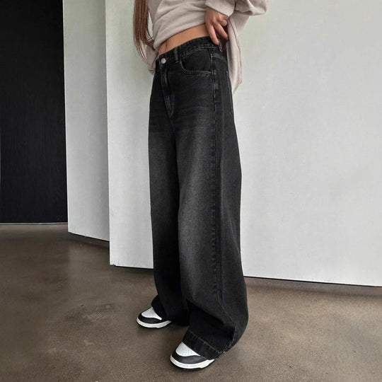Damen Weite Jeanshose im modernem Schnitt mit elegantem Design EB