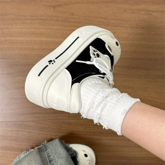 Damen Sneakers mit verspieltem Tiermotiv und bequemem Plateau-Heel EB