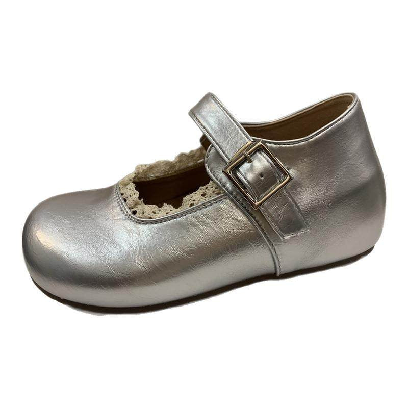 Damen Mary Jane Schuhe mit dekorativer Schnalle und eleganter Spitze EB