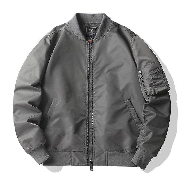 Men's  low-profile utility bomber jacket with two-way concealed zip and sleeve tool pocket EB
