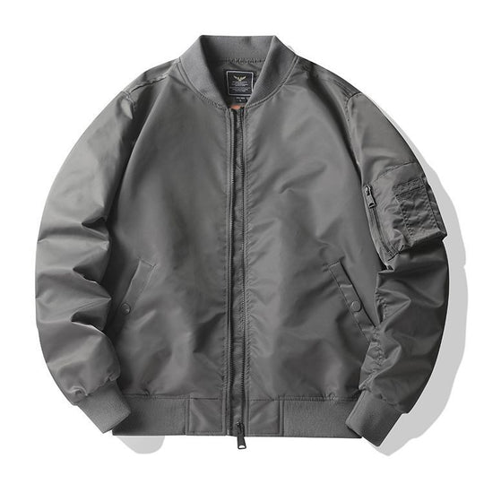 Men's  low-profile utility bomber jacket with two-way concealed zip and sleeve tool pocket EB