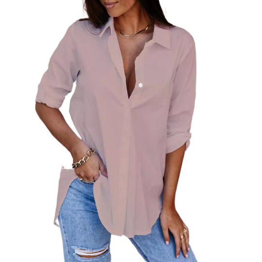 Damen Relaxed Fit Button-Up Shirt EB