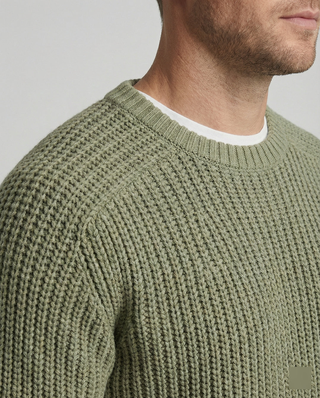 Herren Grobstrick Pullover mit Rundhalsausschnitt und lässigem Schnitt EB
